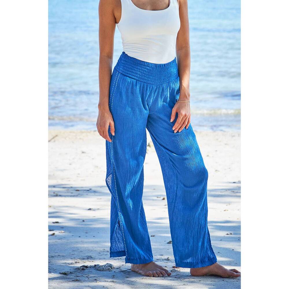 NEW DEBBIE KATZ resort wide leg palazzo pant in royal blue